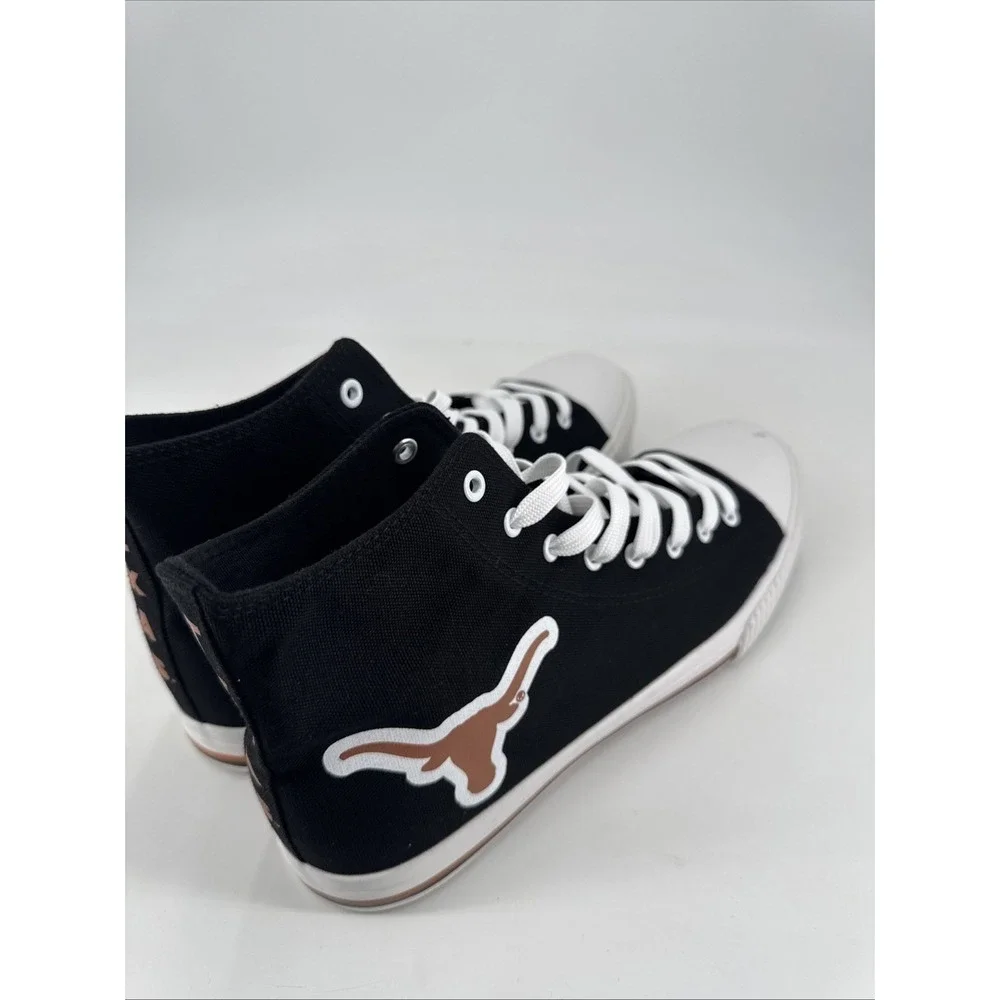 FOCO NCAA Texas Longhorns‎ Black High Top Canvas Shoes Sneakers Men's Size 11